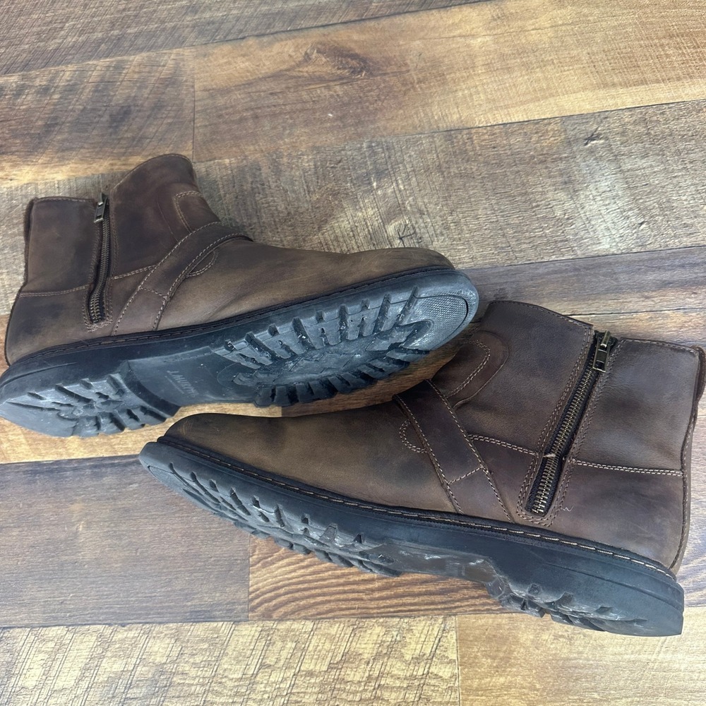 J. Murphy Johnston & Murphy Brown Leather Moto Side Zip Boots 59-1330 Mens 11.5M - Picture 6 of 10